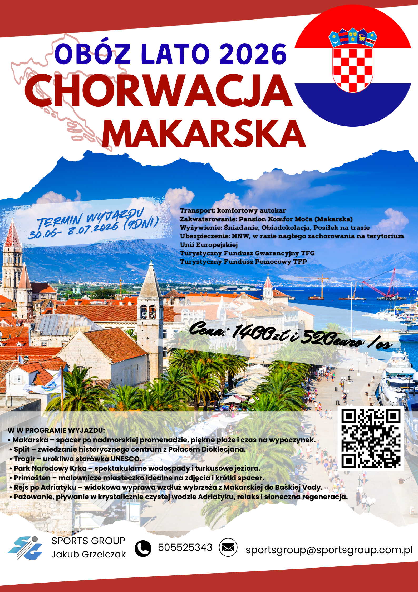 Read more about the article Nowa oferta na lato 2026 – obóz w Chorwacji!